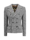 Dolce & Gabbana Single-breasted Speckled Wool-blend Jacket In Gray