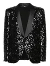 Dolce & Gabbana Sequined Tuxedo Jacket In Black