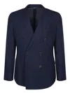 Dolce & Gabbana Taormina Double-breasted Cotton-poplin Blazer In Blue