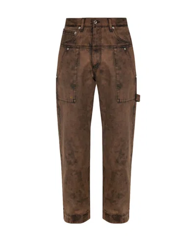 Dolce & Gabbana Bleached Straight-leg Jeans In Brown