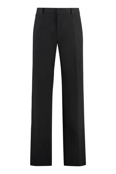Dolce & Gabbana Blend Cotton Trousers In Black