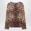 Dolce & Gabbana Dolce&gabbana Silk Blend Leopard Print T-shirt Women In Print
