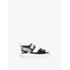 Dolce & Gabbana Kids Logo Velcro Sandals In Black