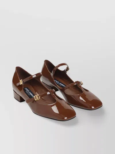 Dolce & Gabbana Block Heel Patent Finish Pumps