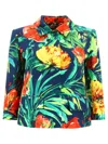 Dolce & Gabbana Graphic-print Cropped Jacket In Black