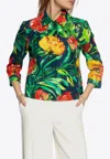 Dolce & Gabbana Graphic-print Cropped Jacket In Multicolor