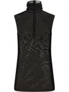 Dolce & Gabbana Sheer Sleeveless High Neck Fitted Top In Black