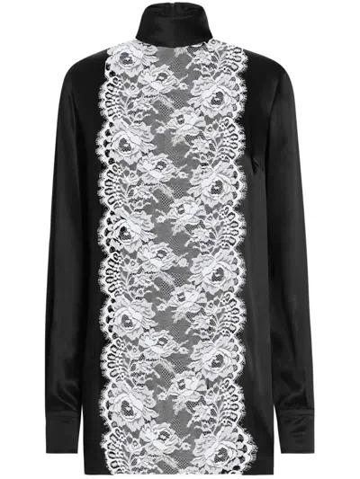 DOLCE & GABBANA DOLCE & GABBANA BLOUSE WITH LACE APPLIQUÉ