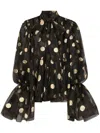 Dolce & Gabbana Silk Organza Lamé Polka Dot Blouse