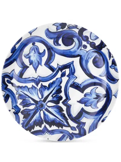 Dolce & Gabbana Set-of-two Porcelain Dinner Plates In Blue