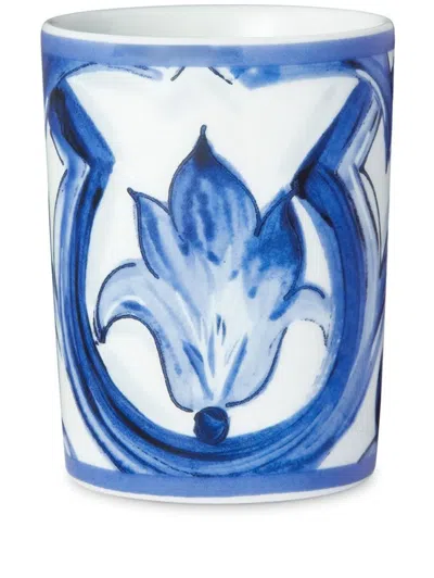 Dolce & Gabbana Blu Mediterraneo Porcelain Water Glass In White