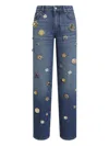 Dolce & Gabbana Embroidered Embellished Straight Jeans In Blue