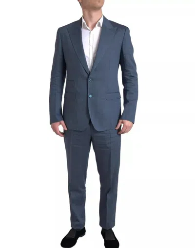 Pre-owned Dolce & Gabbana Blue 2 Piece Single Breasted Napoli Men's Suit ()