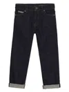 DOLCE & GABBANA BLUE 5 POCKET STRETCH DENIM JEANS WITH LOGO PLAQUE