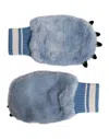 Dolce & Gabbana Blue Acrylic Knitted Fur Wrist Mitten Gloves