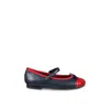 Dolce & Gabbana Girls Navy Blue Embroidered Leather Pumps In Blue