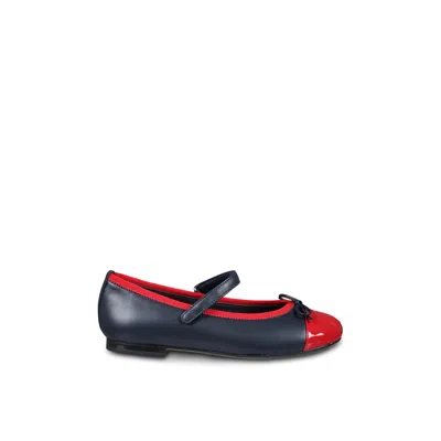 DOLCE & GABBANA BLUE BALLET FLATS FOR GIRL WITH LOGO DG