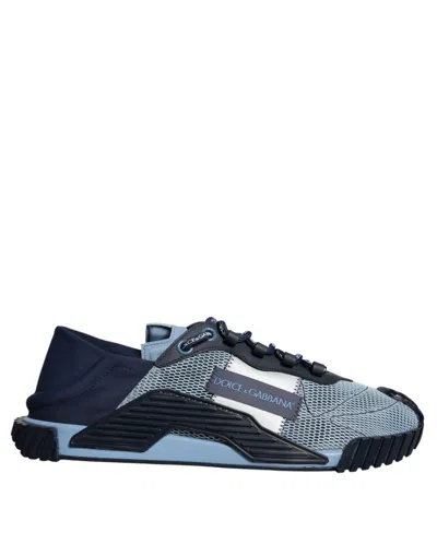 Pre-owned Dolce & Gabbana Blue Black Low Top Ns1 Sneakers Men's Shoes () In Black And Blue