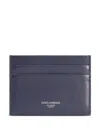 Dolce & Gabbana Compact Leather Wallet With Blue Hue In Blue