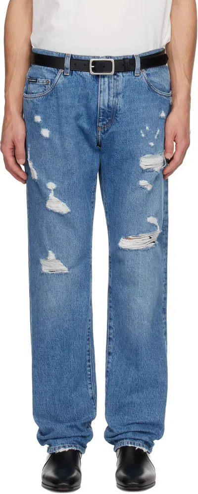 Dolce & Gabbana Non-stretch Jeans In Blue