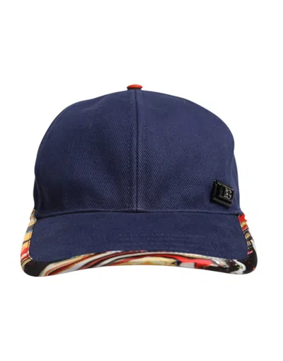 Dolce & Gabbana Blue Cotton 6 Panels Baseball Men's Cap