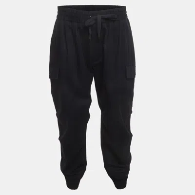 Pre-owned Dolce & Gabbana Blue Cotton Cropped Cargo Pants Xxxl