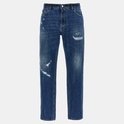 Dolce & Gabbana Blue Cotton Denim Jeans In Variante Abbinata
