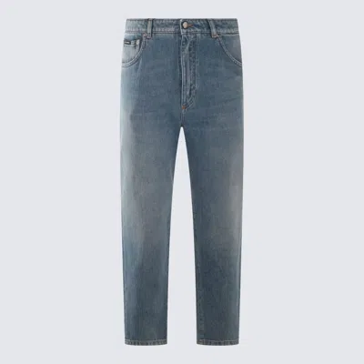 DOLCE & GABBANA BLUE COTTON DENIM JEANS