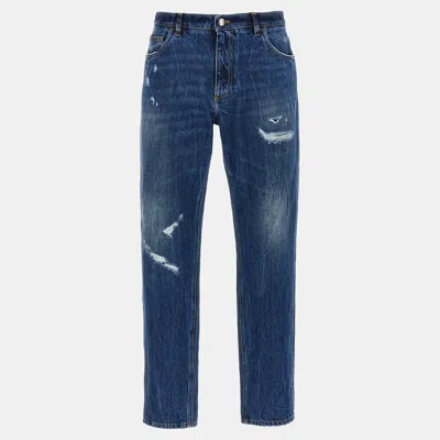 Dolce & Gabbana Blue Cotton Denim Jeans In Variante Abbinata