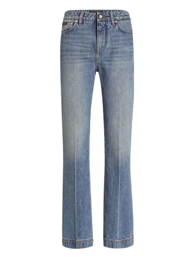 DOLCE & GABBANA BLUE COTTON JEANS