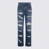 Dolce & Gabbana Distressed-effect Straight-leg Jeans In Navy