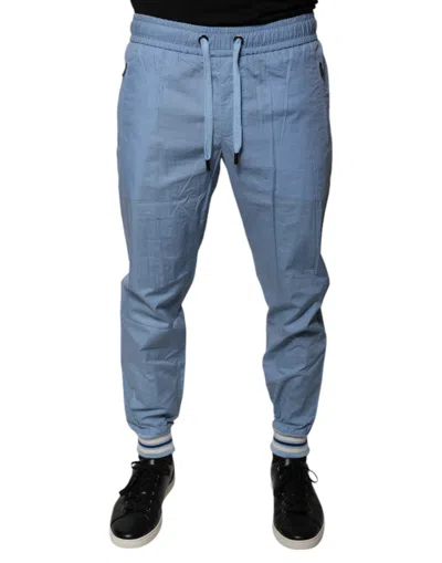 Dolce & Gabbana Blue Cotton Jogger Sweatmen's Men's Pants
