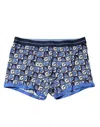 Dolce & Gabbana Blue Cotton Logo Print Regular Boxer Underwear In Blue