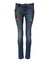Dolce & Gabbana Blue Cotton Mid Waist Skinny Denim Jeans In Blue