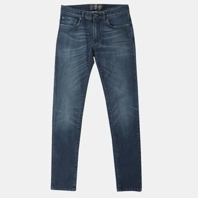 Pre-owned Dolce & Gabbana Blue Cotton Plaque Jeans Xs