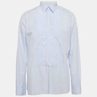 Pre-owned Dolce & Gabbana Blue Cotton Pleated Shirt Xxl