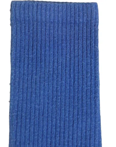 Dolce & Gabbana Blue Cotton Ribbed Mid Calf Women Accessory Socks