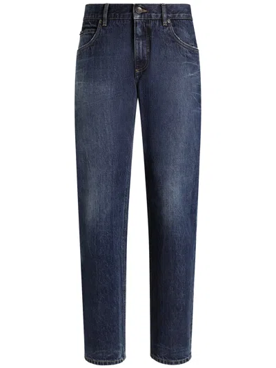Dolce & Gabbana Blue Cotton Skinny Pants