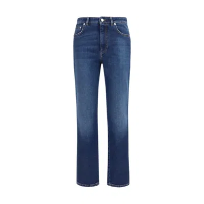 Dolce & Gabbana Blue Cotton Straight-leg Jeans