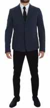 Dolce & Gabbana Blue Cotton Stretch Casual Blazer In Blue