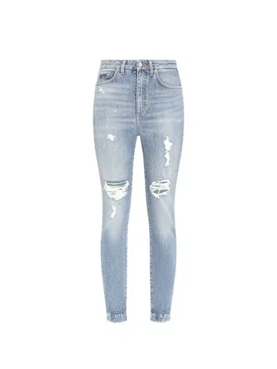 Dolce & Gabbana Blue Cotton Stretch Jeans