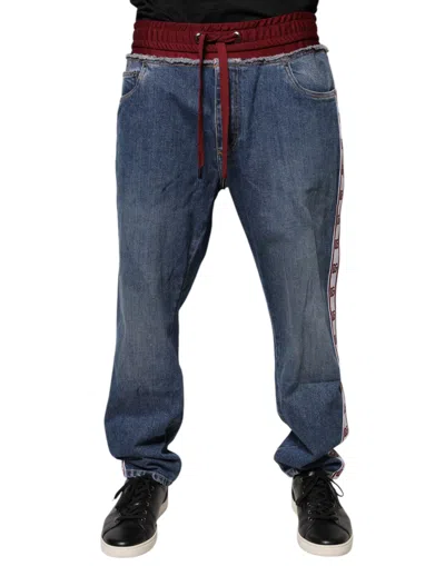 Pre-owned Dolce & Gabbana Blue Cotton Stretch Straight Denim Men's Jeans ()