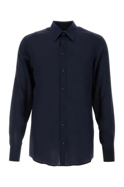 Dolce & Gabbana Blue Crepe Shirt
