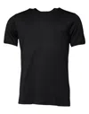 Dolce & Gabbana Black Crewneck T-shirt With Tonal Logo Lettering Embroidery On The Front In Cotton Stretch Man In Blue