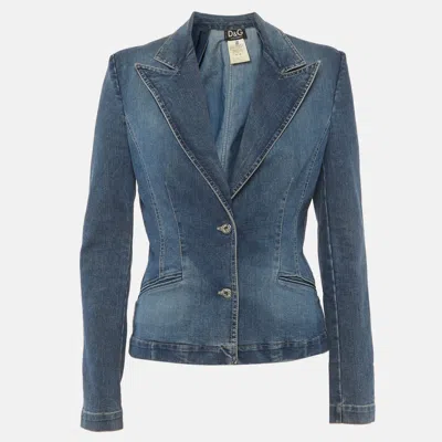 Pre-owned Dolce & Gabbana Blue Denim Fitted Jacket M