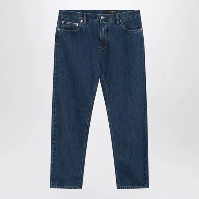 DOLCE & GABBANA DOLCE & GABBANA BLUE DENIM JEANS WITH LOGO TAG