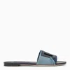 Dolce & Gabbana Dolce&gabbana Blue Denim Slide With Logo In Blue
