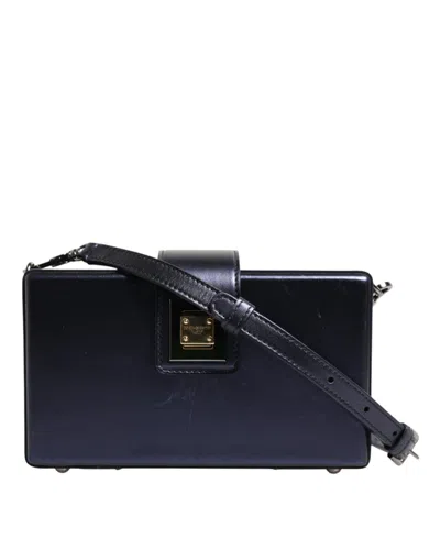 Pre-owned Dolce & Gabbana Blue Dg Box Lambskin Leather Crossbody Strap Women's Bag ()