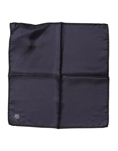 Dolce & Gabbana Blue Dg Crown Silk Square Men Foulard Scarf