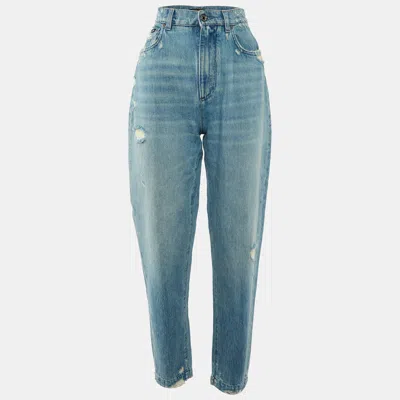 Pre-owned Dolce & Gabbana Blue Distressed Denim Jeans M Waist 27"